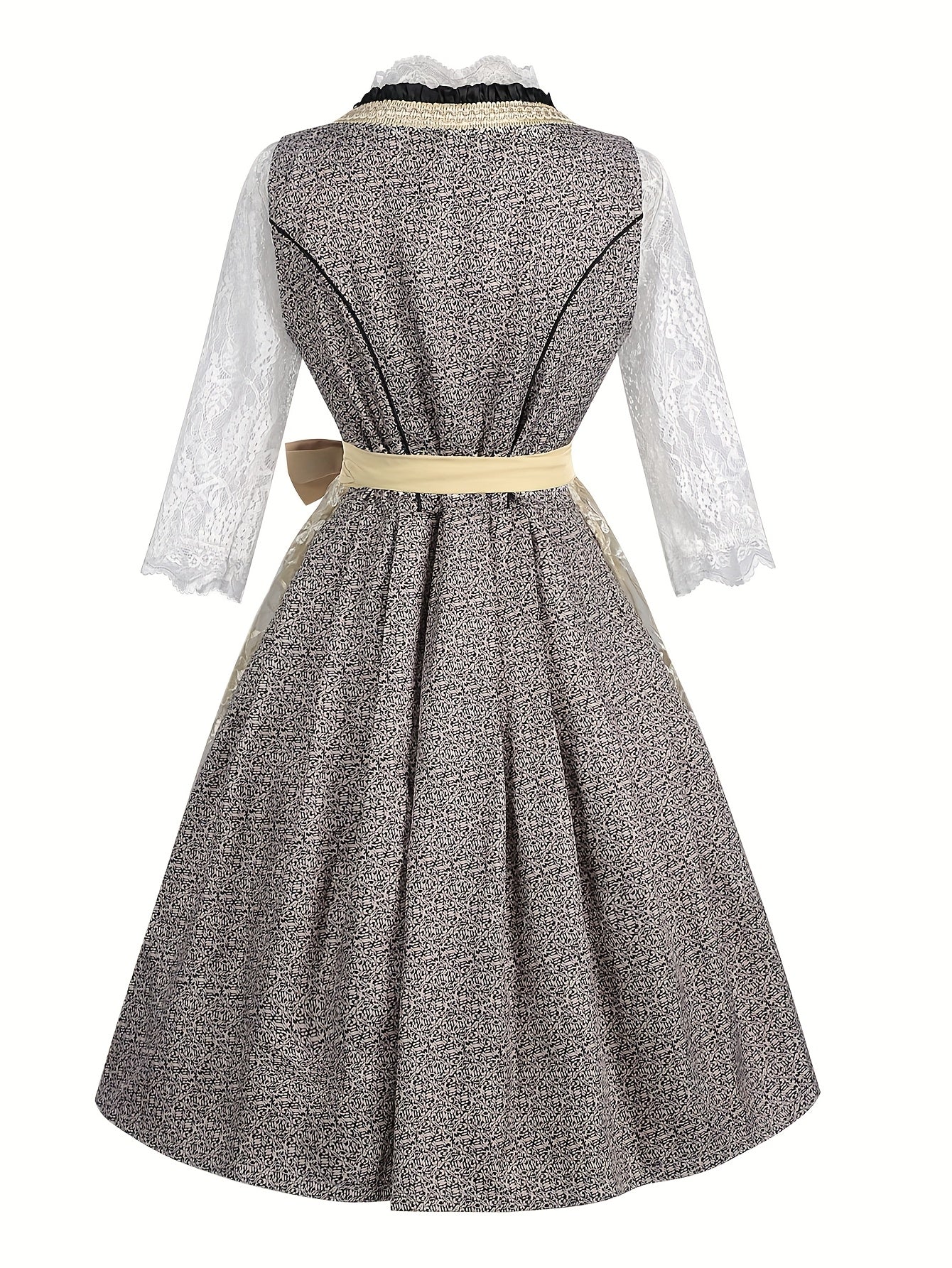 Women's Oktoberfest Bavarian Corset Dress with Lace Blouse