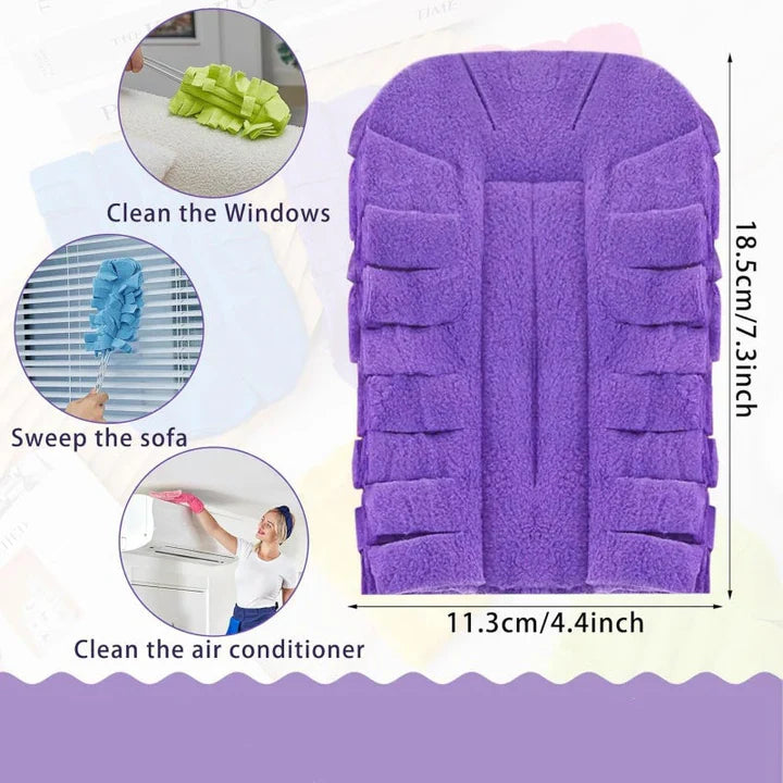 Set of 5 Microfiber Cleaning Pads for Dust, Hair, and Dirt Removal