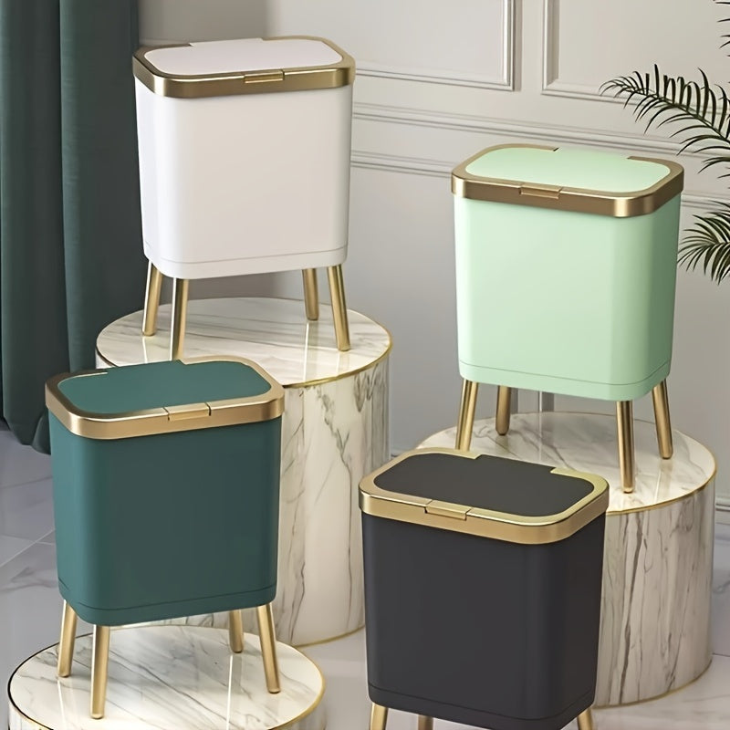 15L Sleek Waste Bin with Odor Control Lid for Any Room