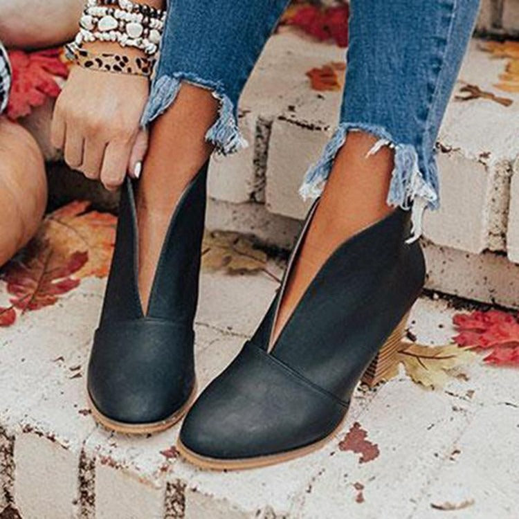 Women’s Ankle Boots | Reinforced Fit & Block Heel | Suede Upper | Comfortable All-Day Wear
