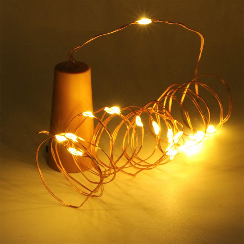 Battery Operated Patio Fairy LED String Lights with Copper Wire, Warm White, Cool White & Multi-Color, 1M-2M, 10-20 LEDs, Outdoor Garden Decor