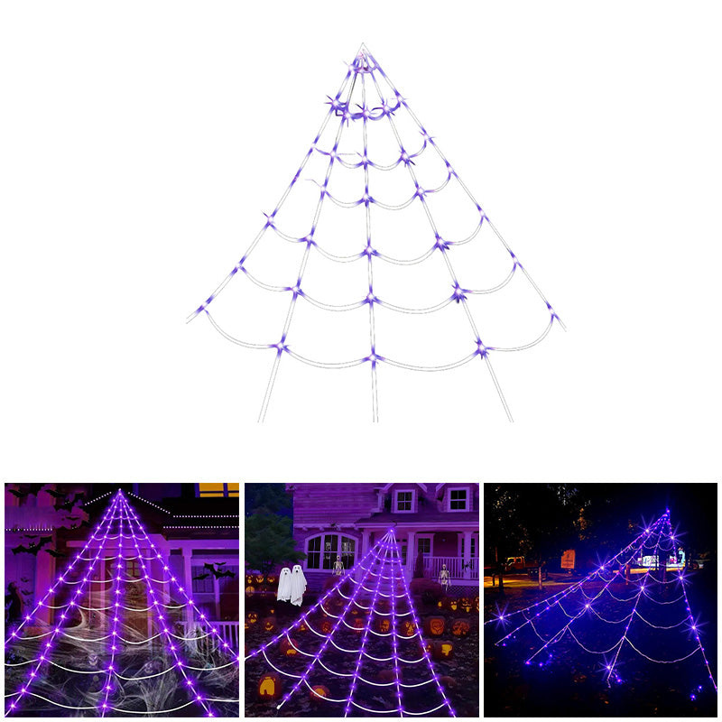 Halloween Spider Web Hanging Light with Timer for Indoor & Outdoor Decor