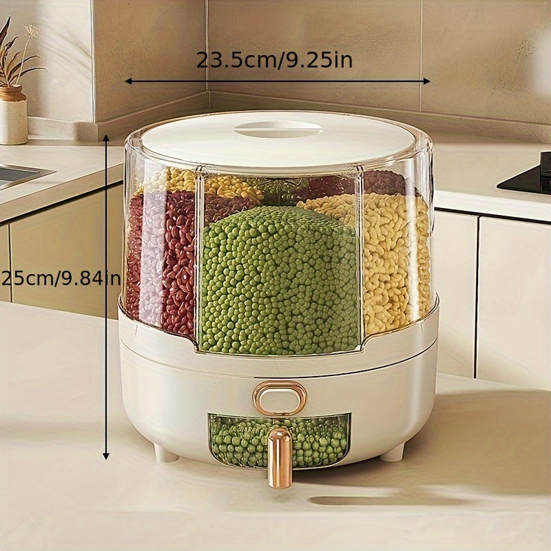 Revolving Airtight Food Storage Solution for Grains & Cereal