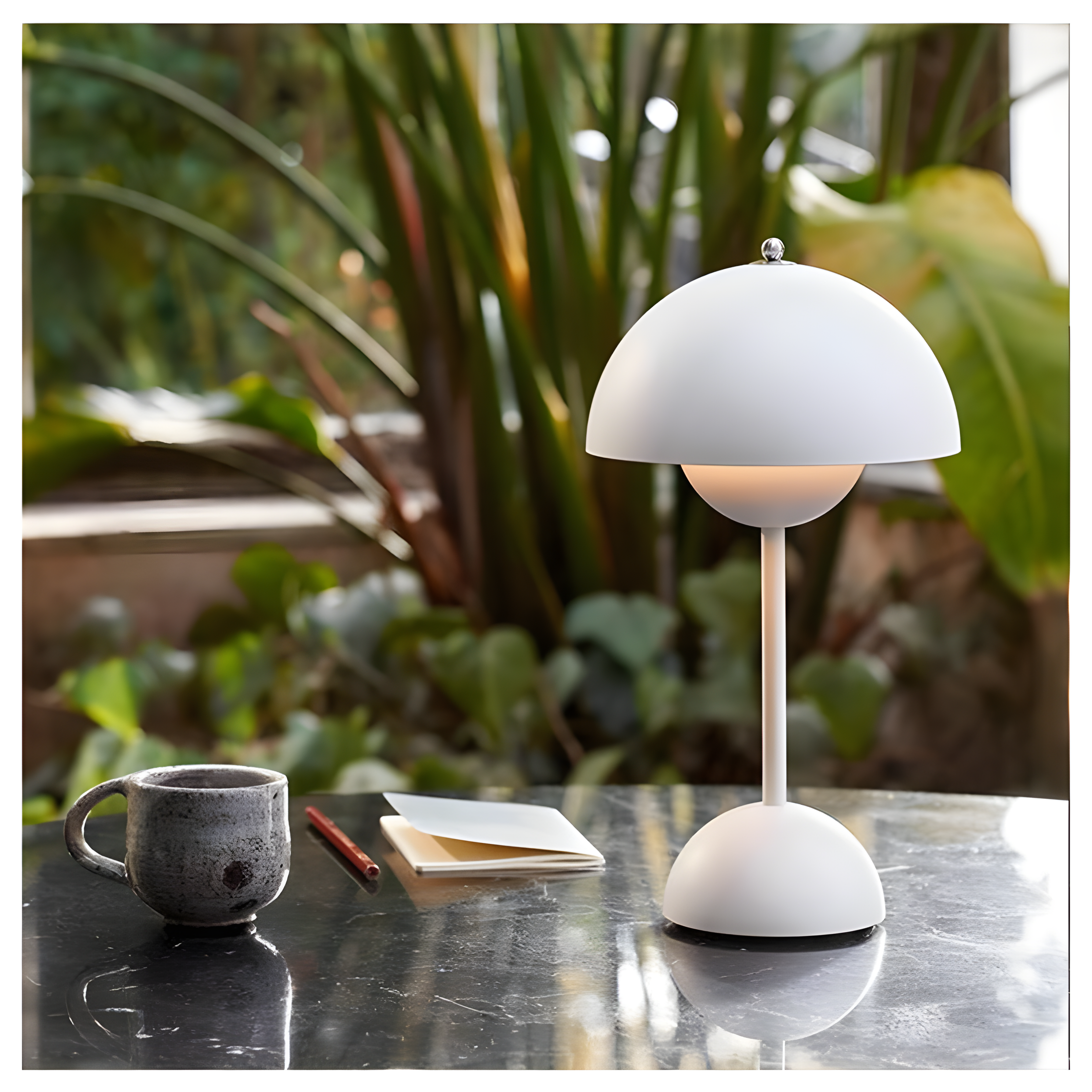 Wireless LED Table Lamp | Touch Dimming & Adjustable Brightness | Lacquered Stainless Steel | Portable & Stylish Design