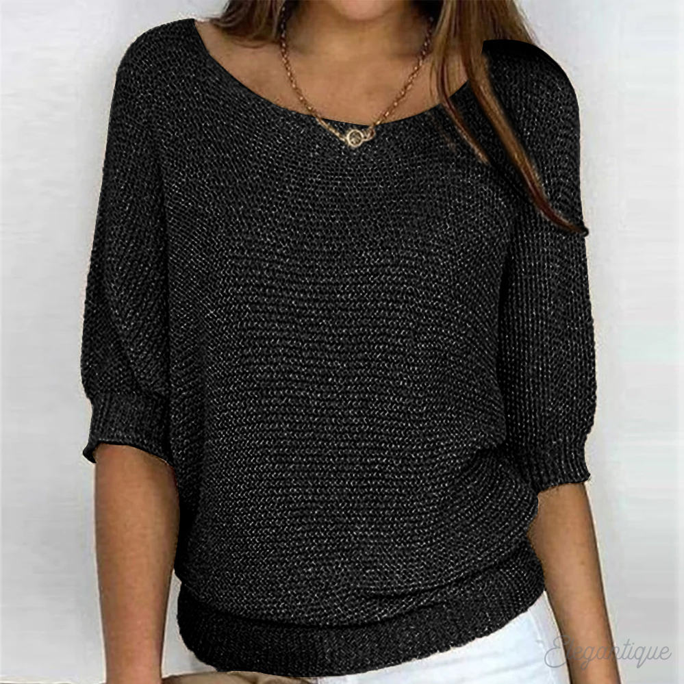 Women’s Sweater | Relaxed Fit Airy Knit | Crew Neck & Long Sleeves | Comfortable Casual Wear