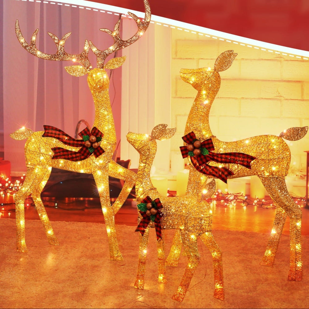 Festive LED Reindeer Holiday Light Display for Outdoors