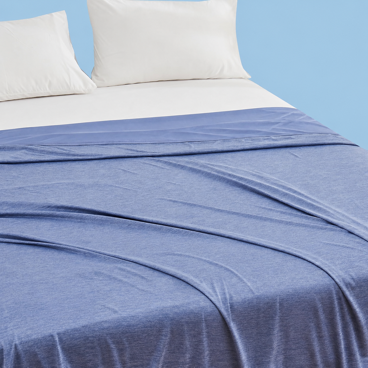 Lightweight Double-Sided Cooling Throw Blanket for Warm Sleepers