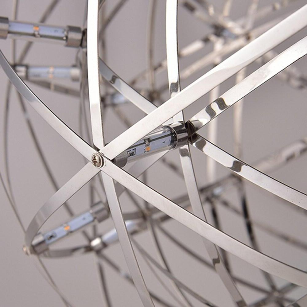 12 Inch Stainless Steel LED Endless Woven Sphere Pendant Modern Lights