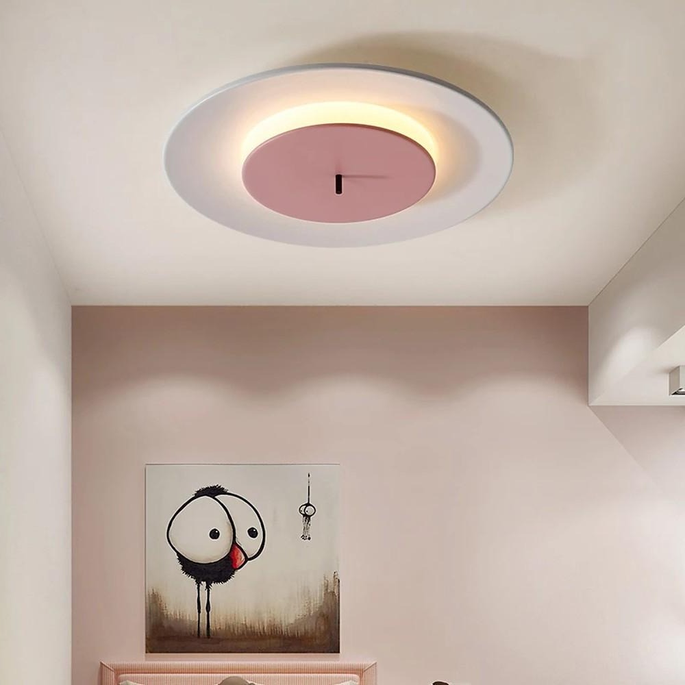 18'' LED 1-Light Geometric Shapes Flush Mount Lights Modern LED Metal Aluminum Acrylic Flush Mounts Semi Flush Mounts-dazuma