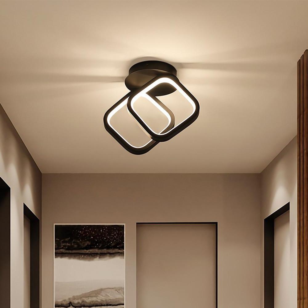 2-Light Minimalist LED Flush Mount Ceiling Light with Geometric Design by Taavita