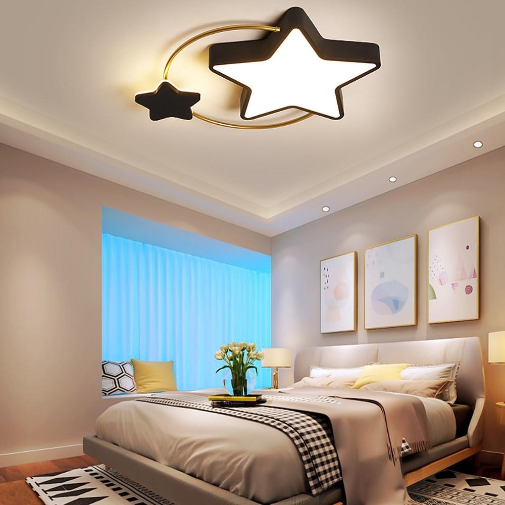 20'' LED 1-Light Geometric Shapes Circle Design Flush Mount Lights Nordic Style LED Metal Acrylic Geometrical Stylish Classic Dimmable Ceiling Lights-dazuma
