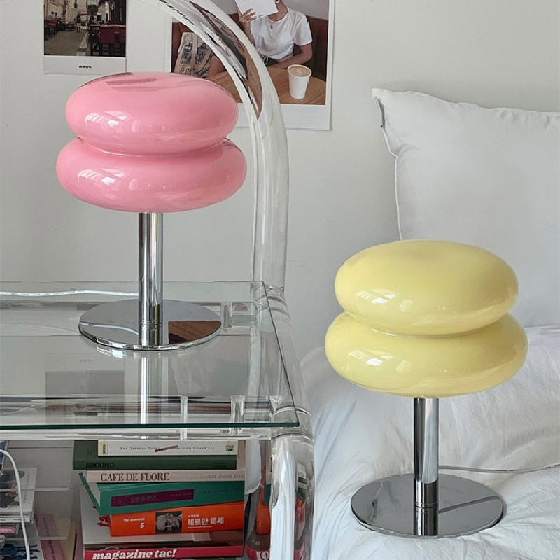 Luna Glow Elegant Glass Table Lamp with Adjustable LED Light