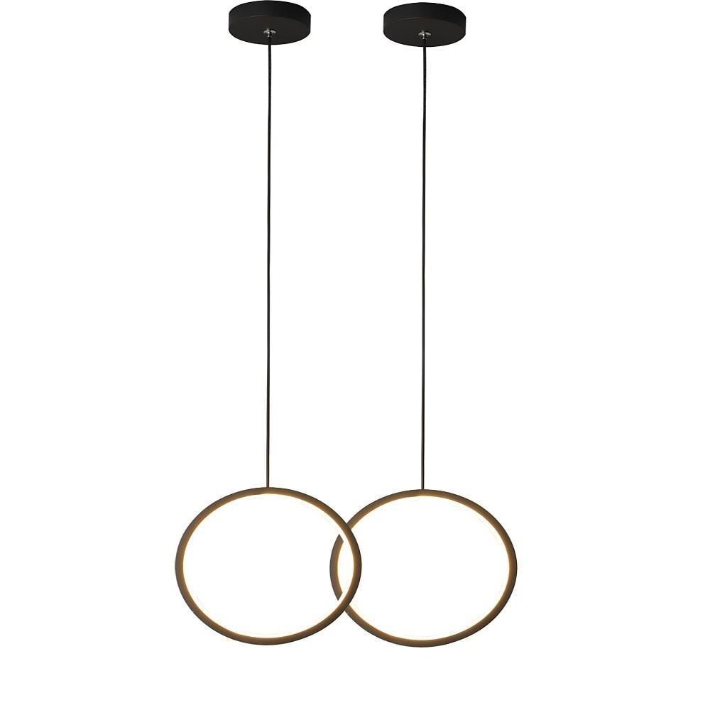 2-Light Modern Round Pendant Lighting Vintage Metal LED Ceiling Light by Taavita