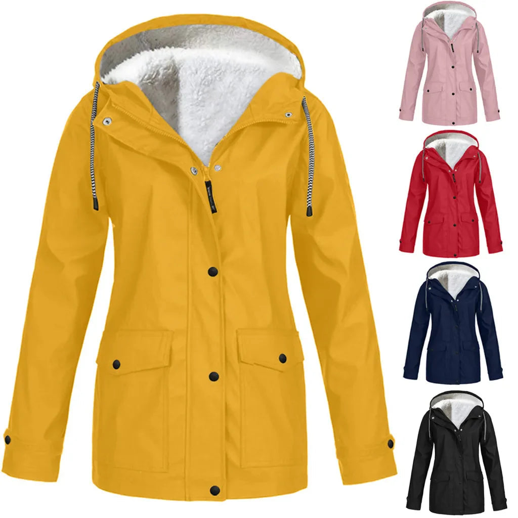 Women’s Waterproof Jacket | Windproof with Fleece Lining | Hooded Design | Durable Outdoor Layer