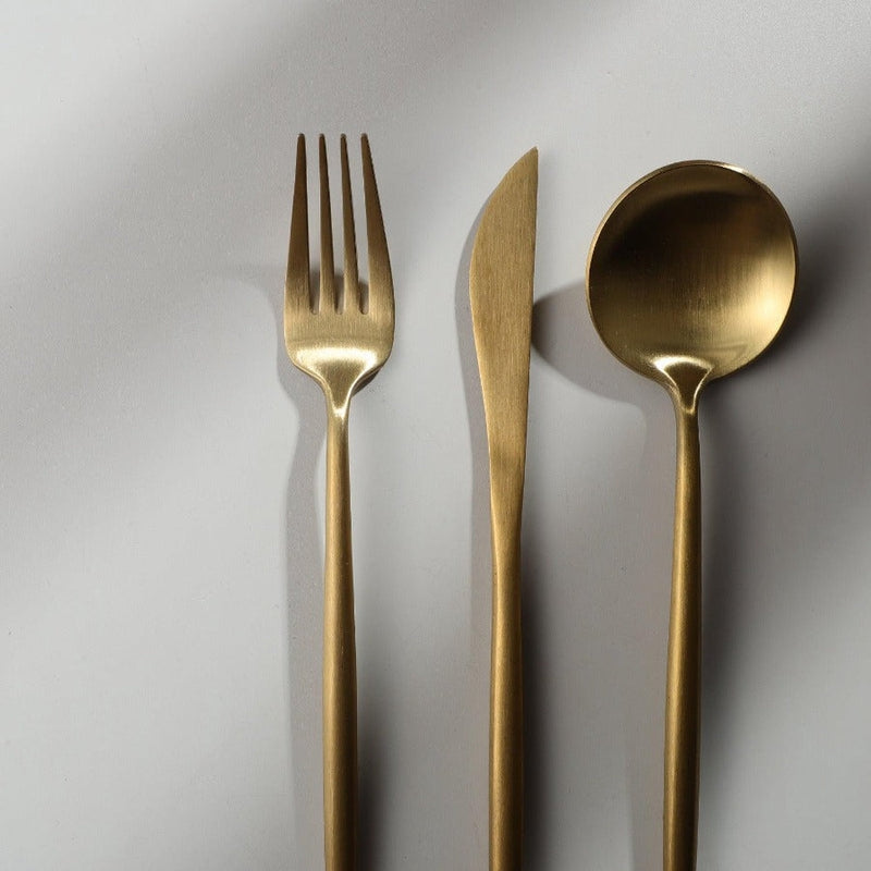 OrléneSet — Matte Titanium Flatware Set with Minimalist Design