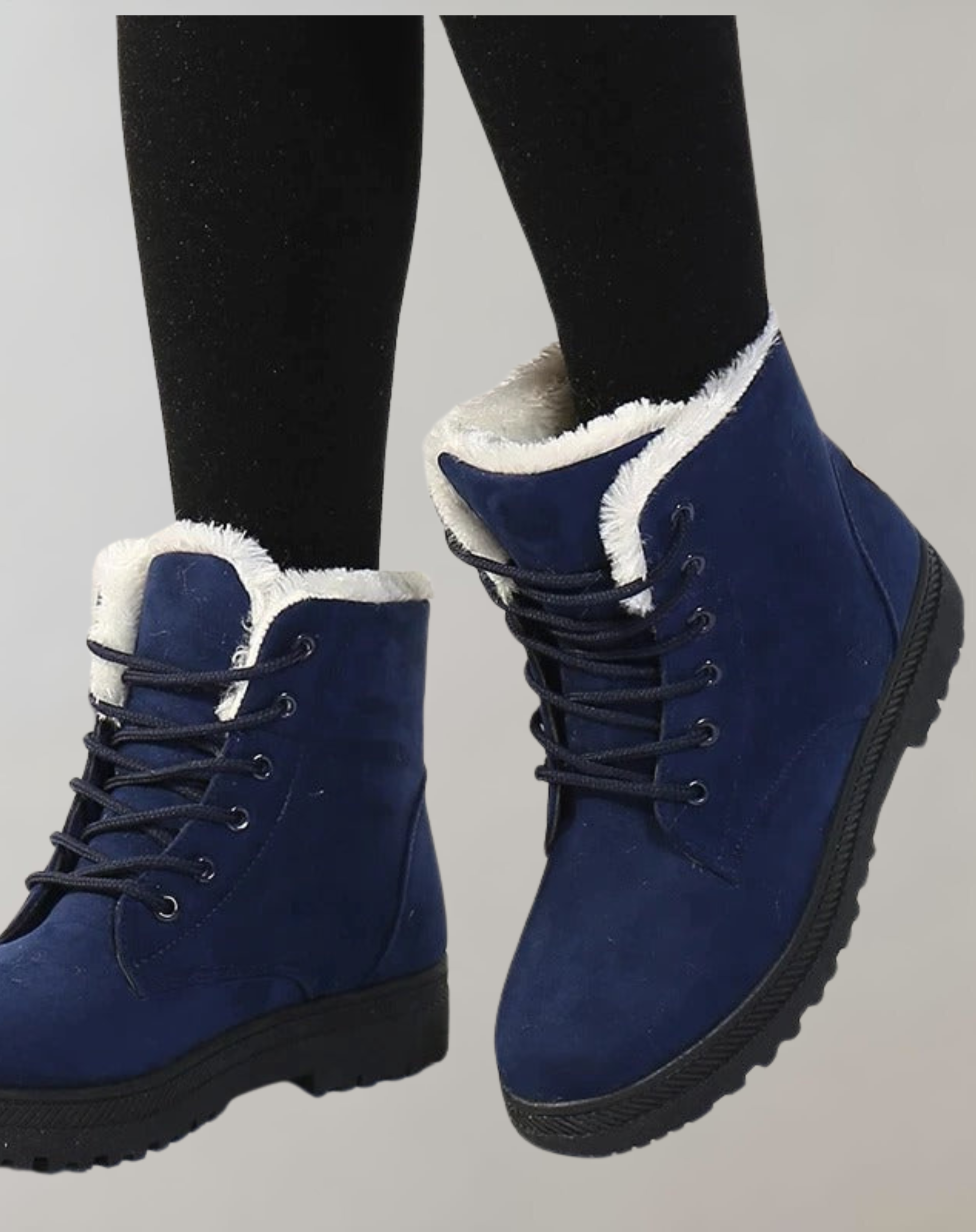 Lace-Up Ankle Boots | Faux Fur Lining & Stability Heel | Soft Fabric & Warm Insulation | Comfortable Fit for Cold Weather
