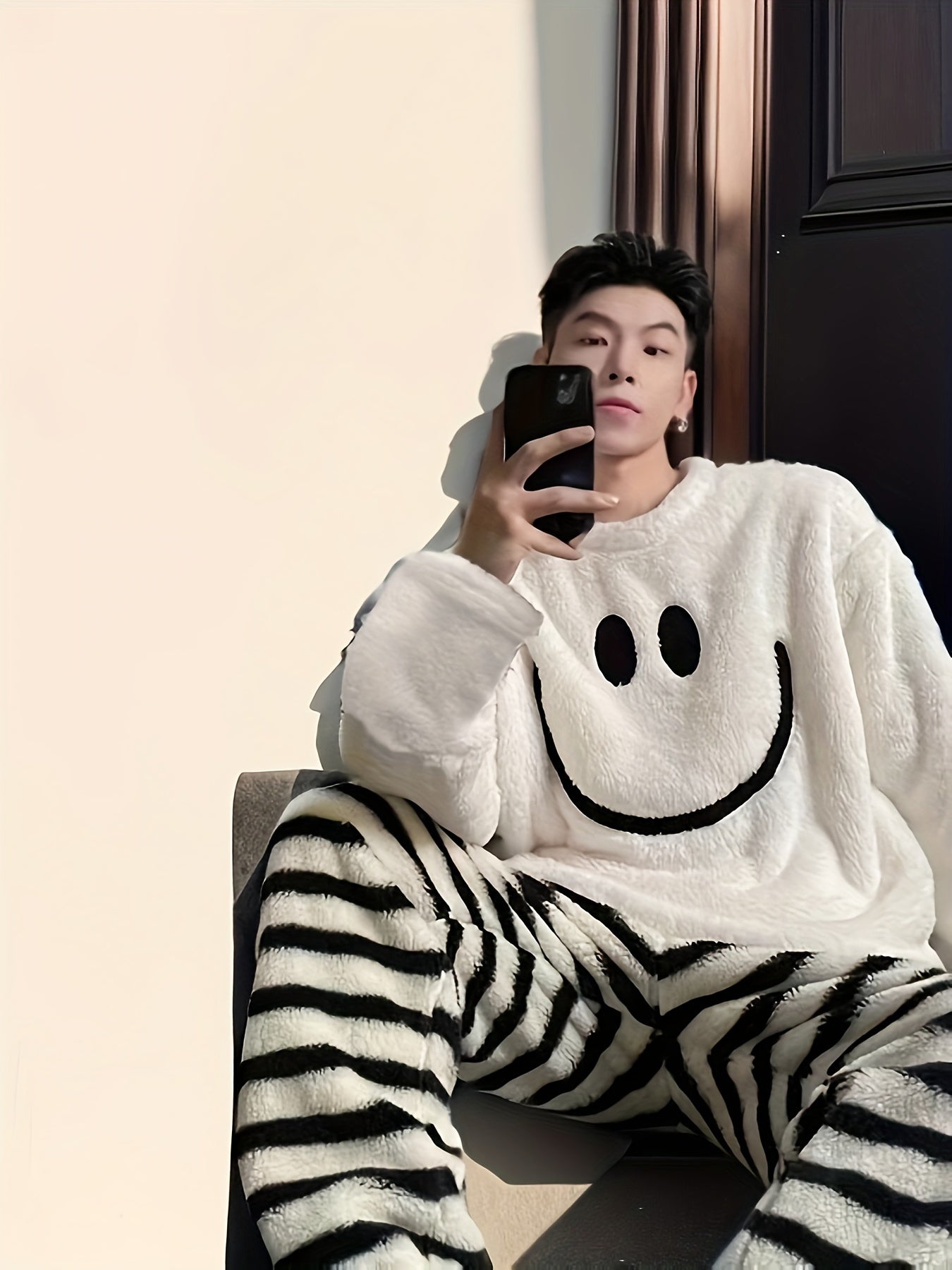 Men's Pajama Set | Stretch Knit | Soft Warm Comfort | Polyester