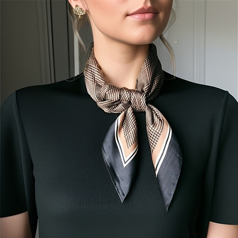 Square Scarf | Lightweight | Vintage Style Accent | Polyester