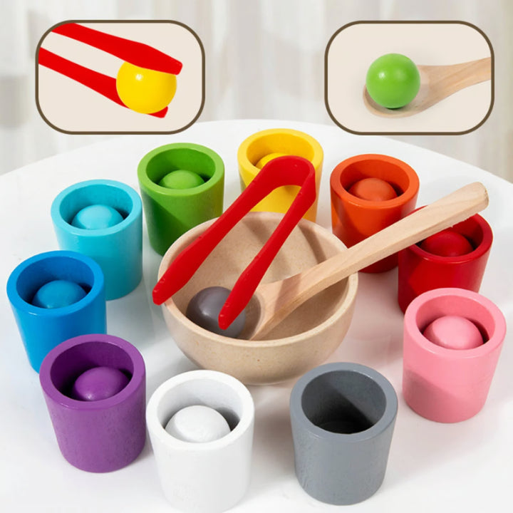 Color Matching Game Set Made of Wood