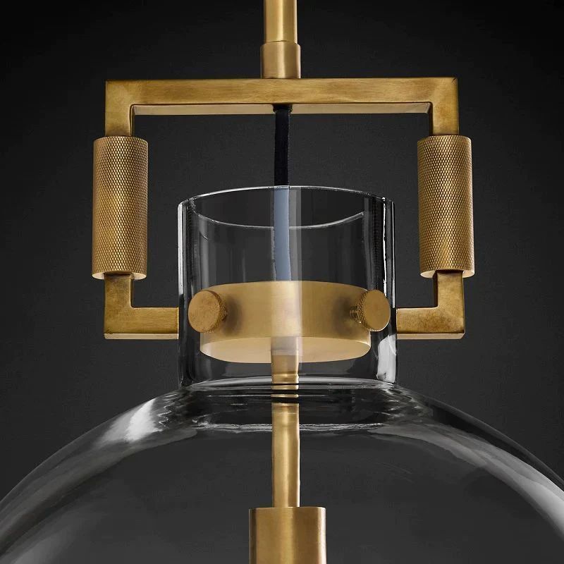 Munda Globe Pendant — Glass and Copper Kitchen Island Light Fixture