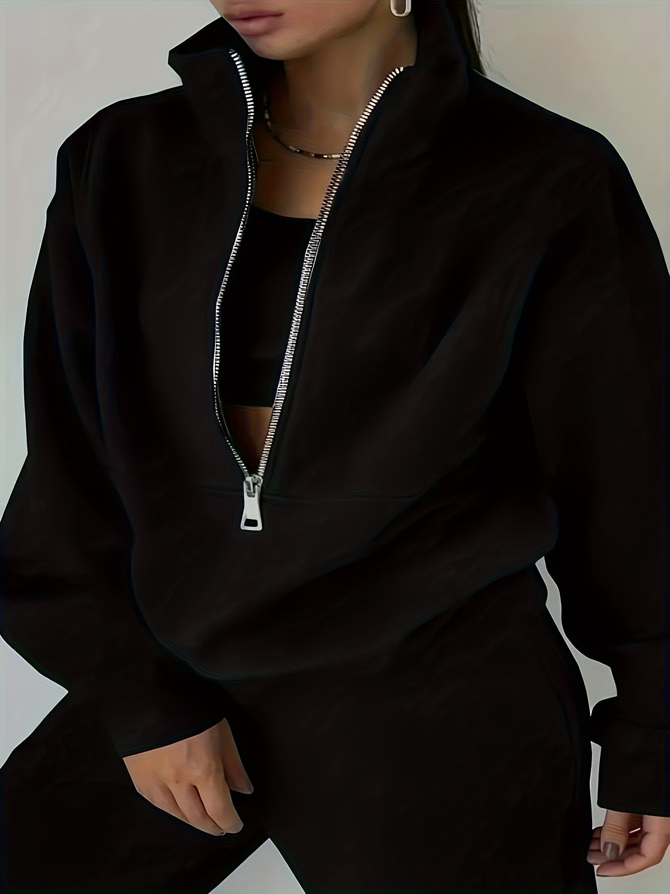 Women's Lounge Set | Zip-Up Sweatshirt | Comfortable Relaxed Fit | Polyester