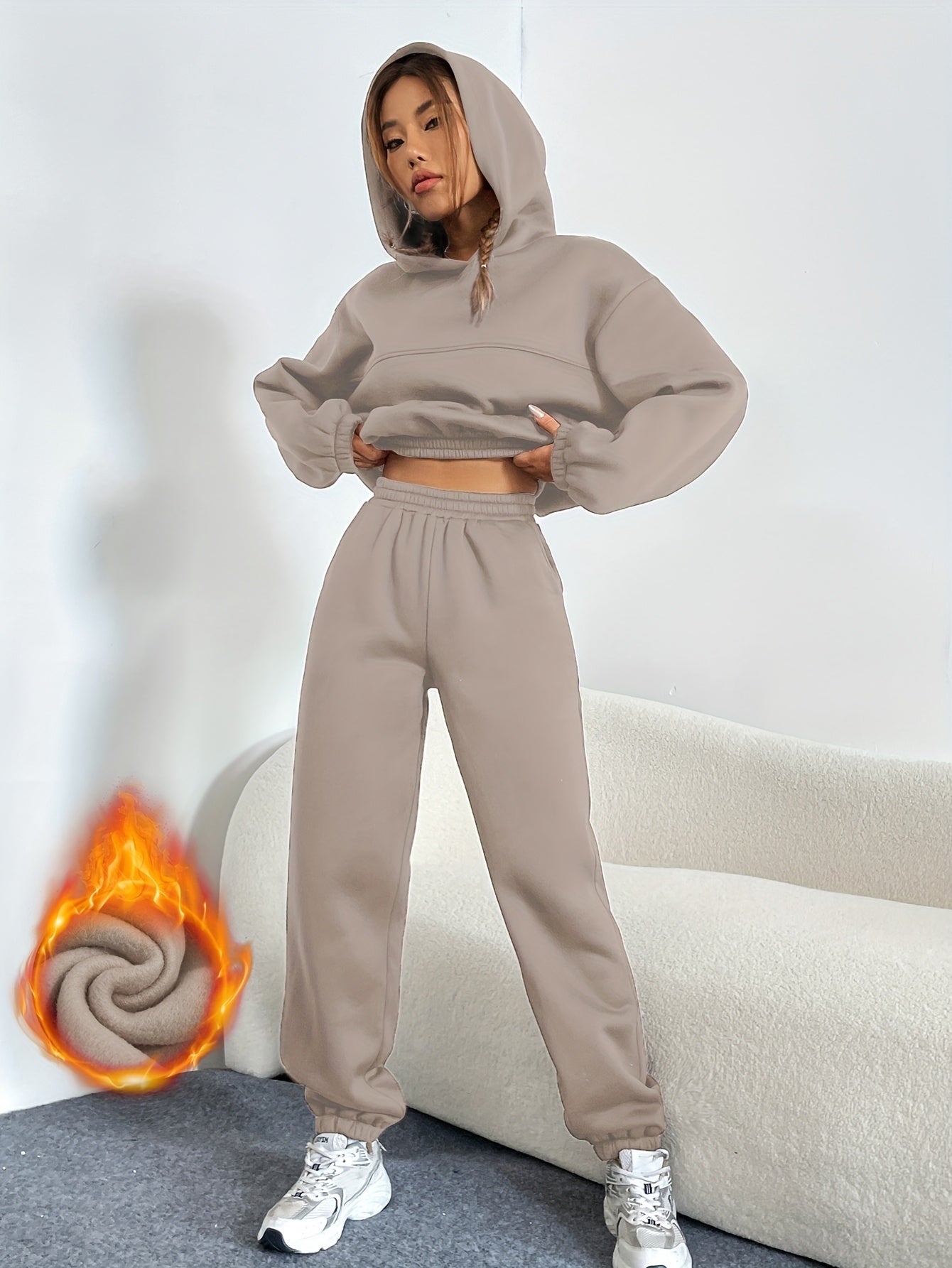 Hoodie and Jogger Set | Fleece-Lined | All-Day Warmth | Polyester