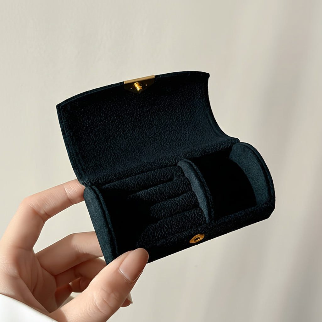 Charming Travel Jewelry Case with Secure Snap Closure