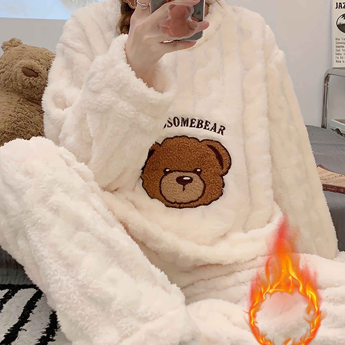 Women's Pajama Set | Plush Warmth | Cozy Comfort for Winter | Polyester