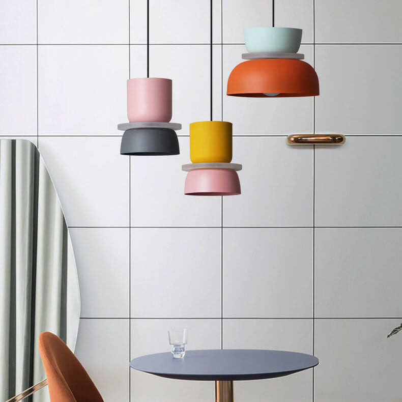 LED Pendant Lamp | Colorful Nordic Macaron Design | Metal Shade | Energy Saving