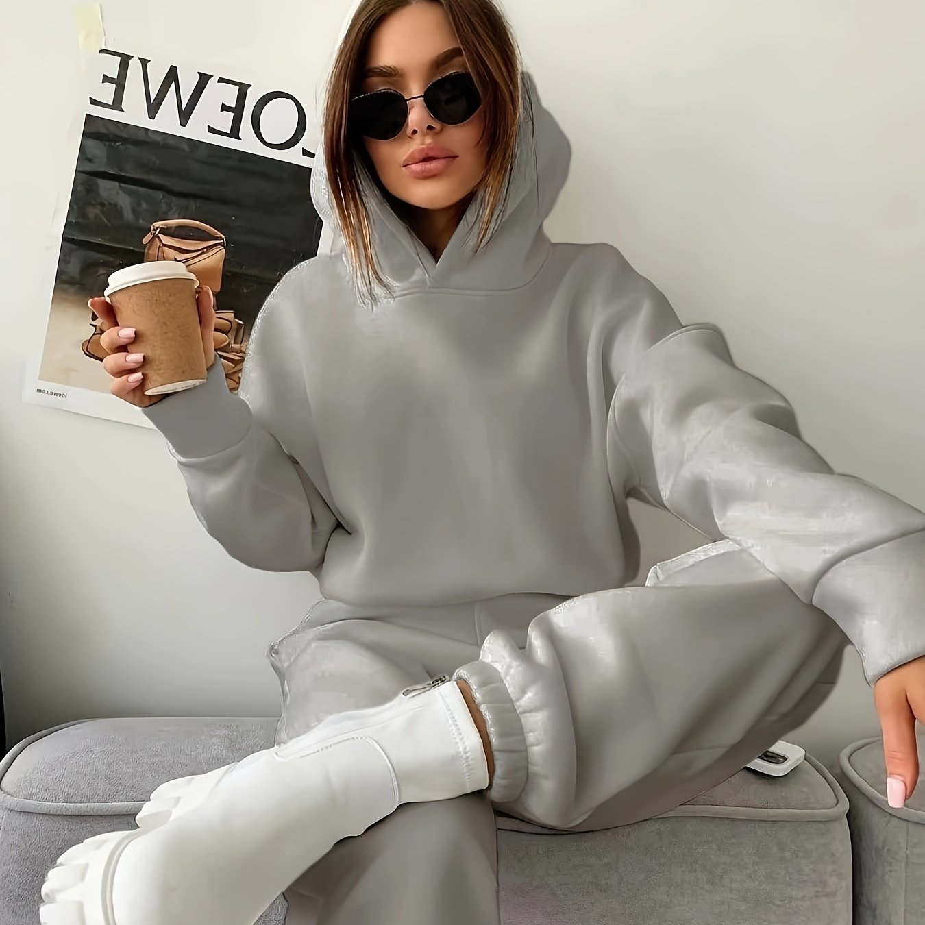 Women’s Hoodie Jogger Set | Lightweight | Cozy All-Day Comfort | Polyester
