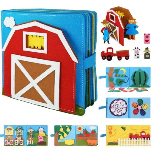 Farmyard Adventures Felt Storybook for Infants with Animals and Fruit