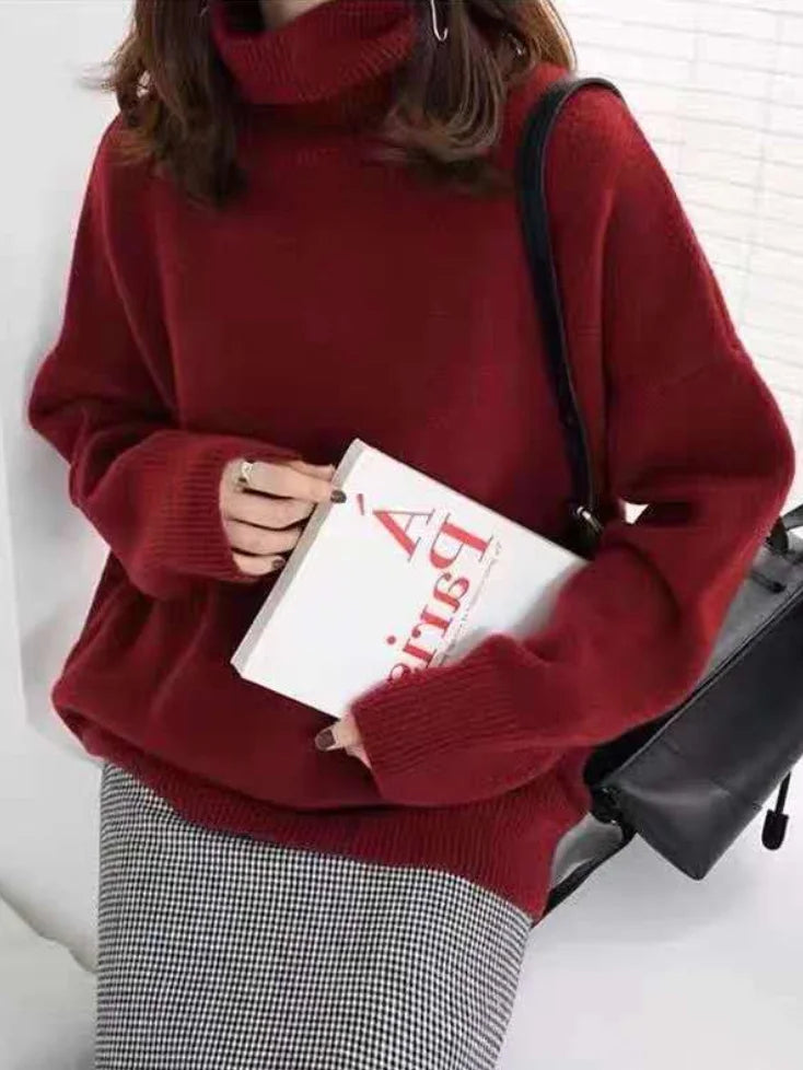 Women’s Oversized Knit Turtleneck Sweater | Relaxed Fit & Ribbed Details | High-Quality Fabric Blend | Comfortable Everyday Wear