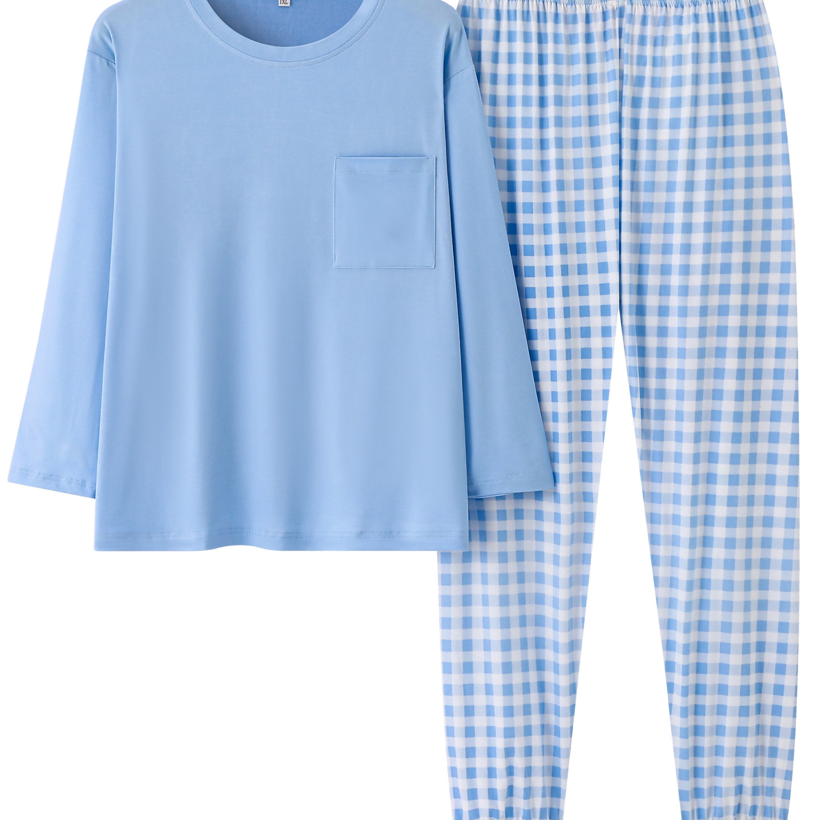 Plus Size Pajama Set | Long Sleeve | Comfortable Stretch Fit | Polyester