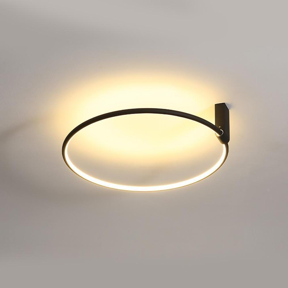 2-Light Circle Metal Abstract LED Flush Mount Ceiling Light for Bedroom