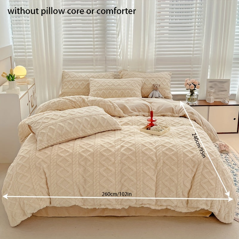 Velvet Quilt Cover Set | Plush Softness | Cozy Warmth All Seasons | Polyester