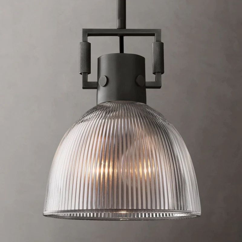 Munda Pendant — Prismatic Glass Kitchen Light with Solid Copper Accents