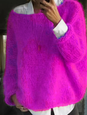 Women’s Sweater | Oversized Fuzzy Knit & Off-Shoulder | High-Quality Fabric | Warm Comfort for Autumn and Winter