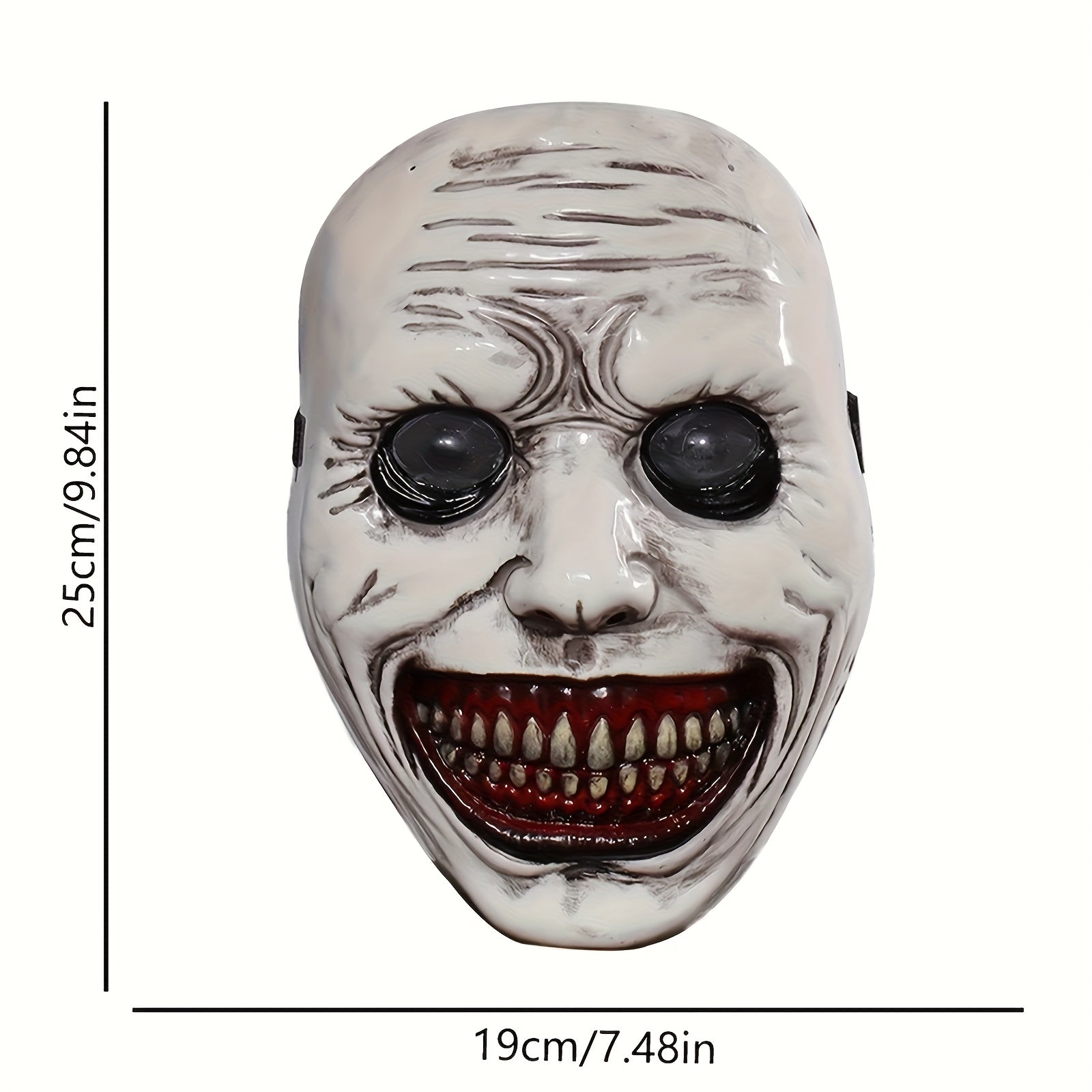 Halloween Demon Skull Costume Mask with Red Teeth and Big Eyes