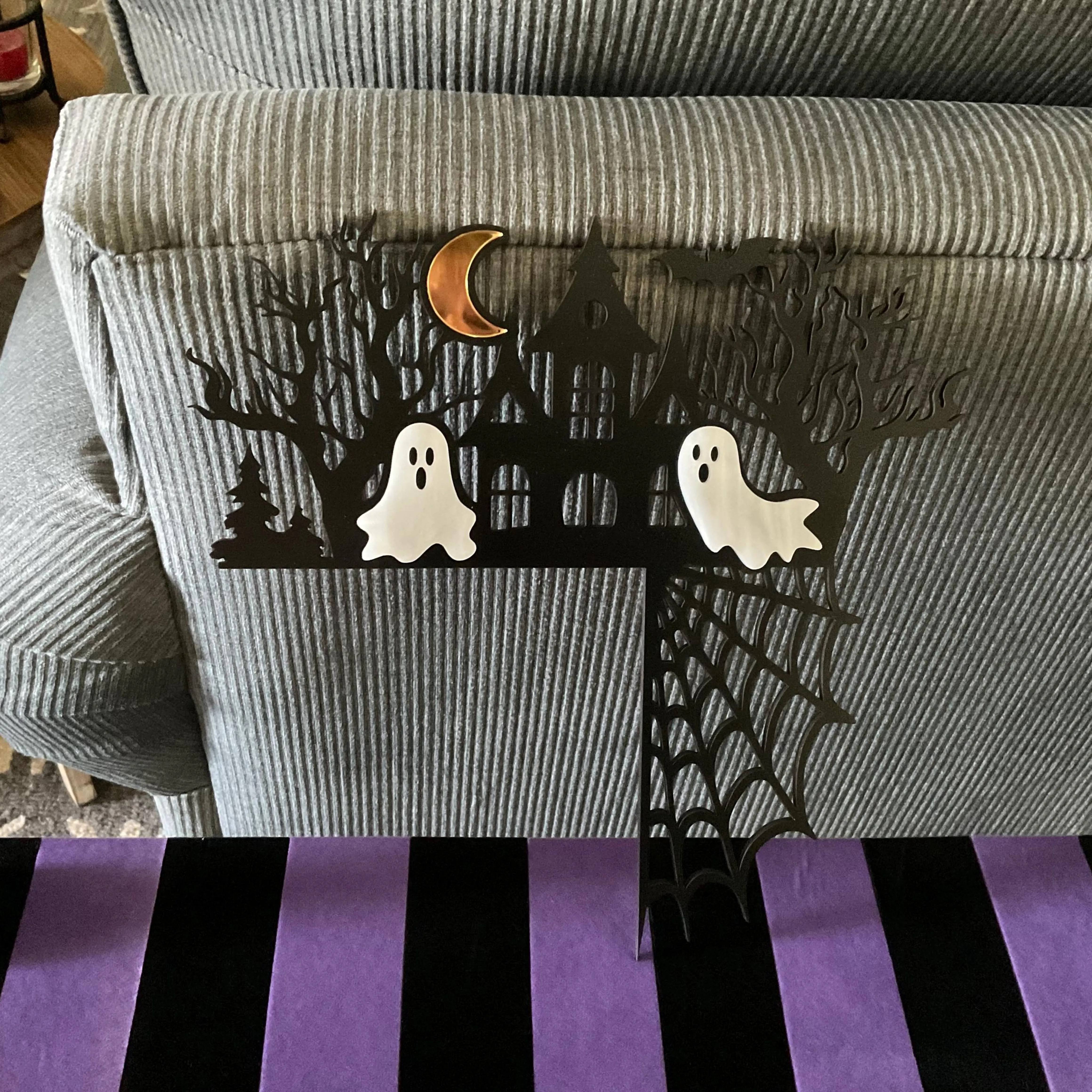 3D Halloween Door Corner Decor with Spider Webs, Ghosts & Bats