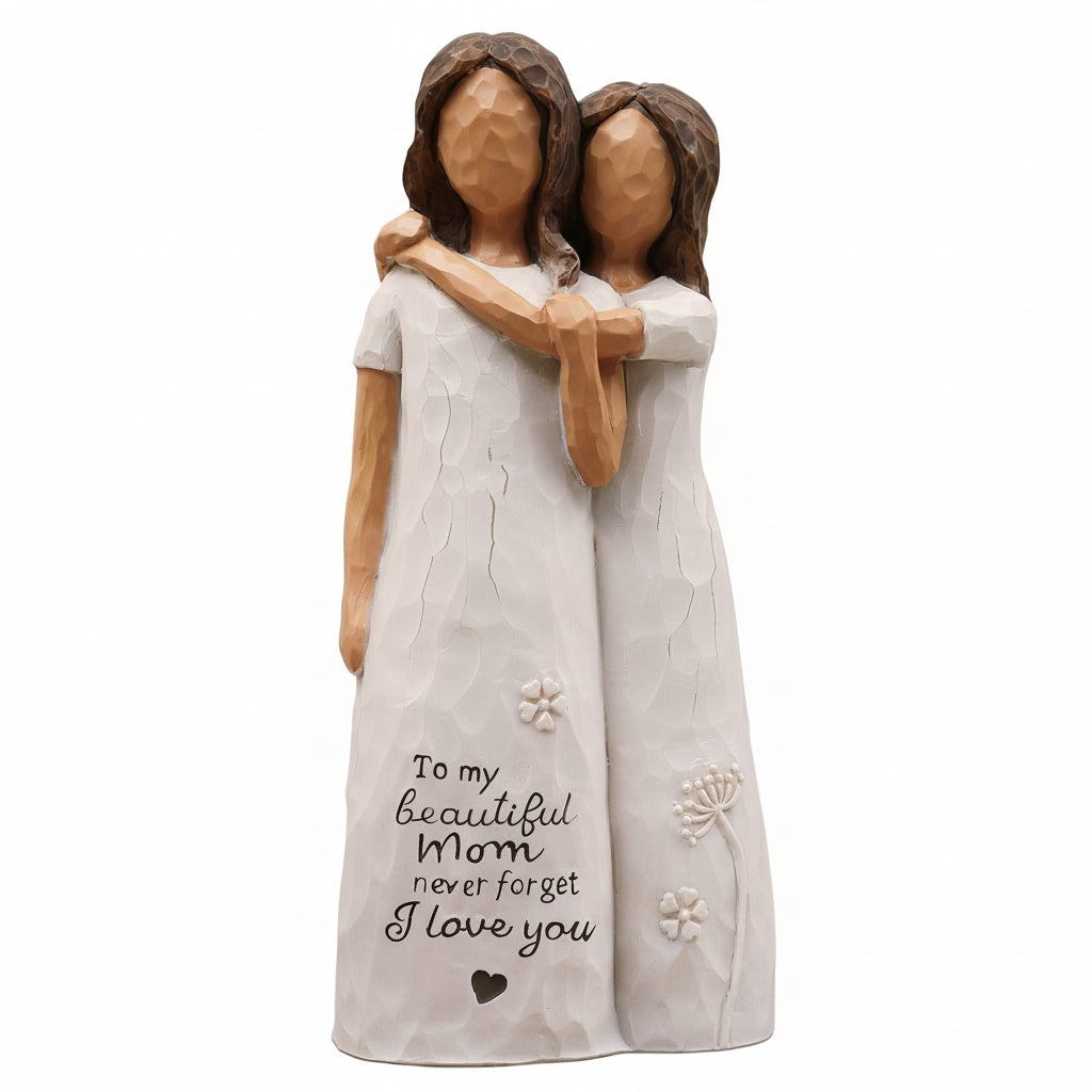 Heartfelt Mother-Daughter Sculpture for Meaningful Gift Giving