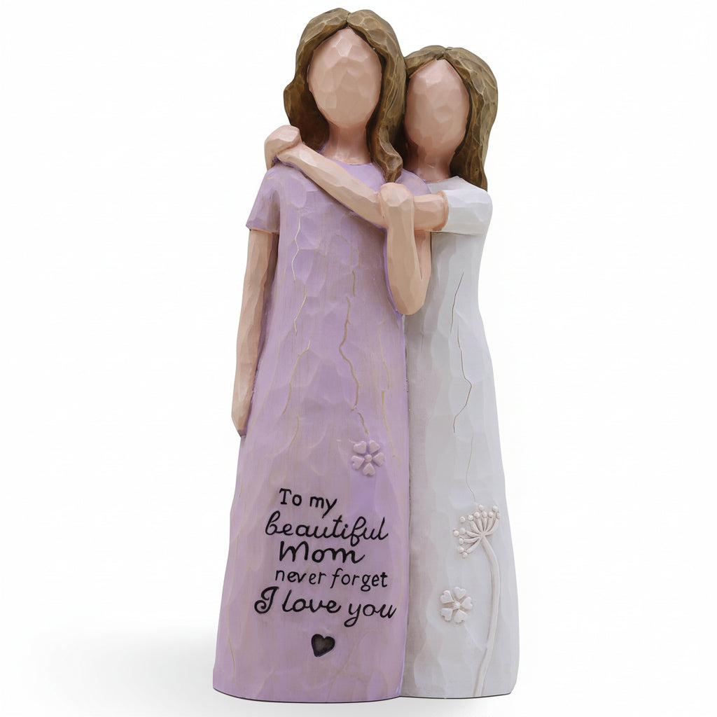 Heartfelt Mother-Daughter Sculpture for Meaningful Gift Giving