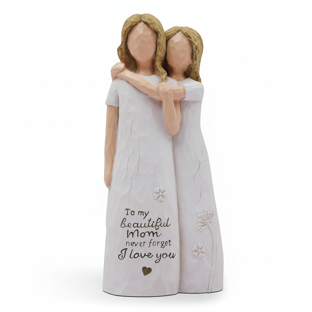 Heartfelt Mother-Daughter Sculpture for Meaningful Gift Giving
