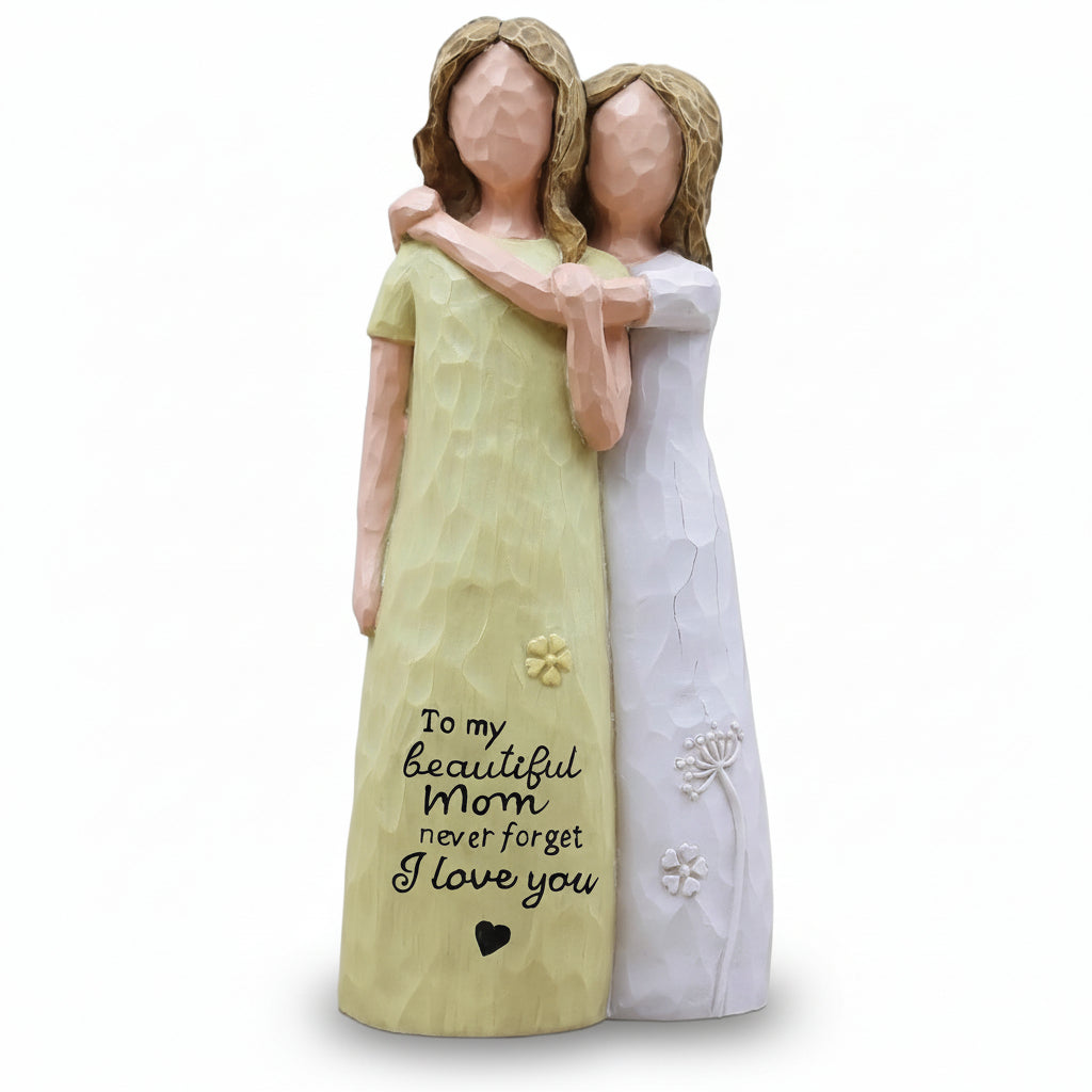 Heartfelt Mother-Daughter Sculpture for Meaningful Gift Giving