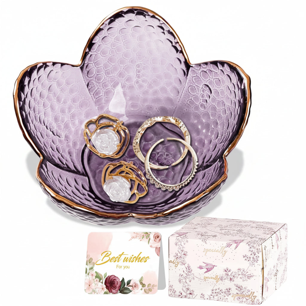 Charming Floral Ceramic Jewelry Organizer and Ring Holder