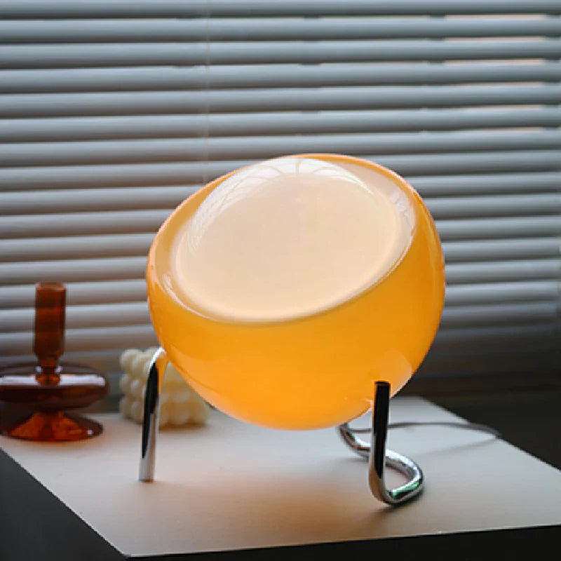 Retro-Style Table Lamp with Warm LED Light in Spherical Design