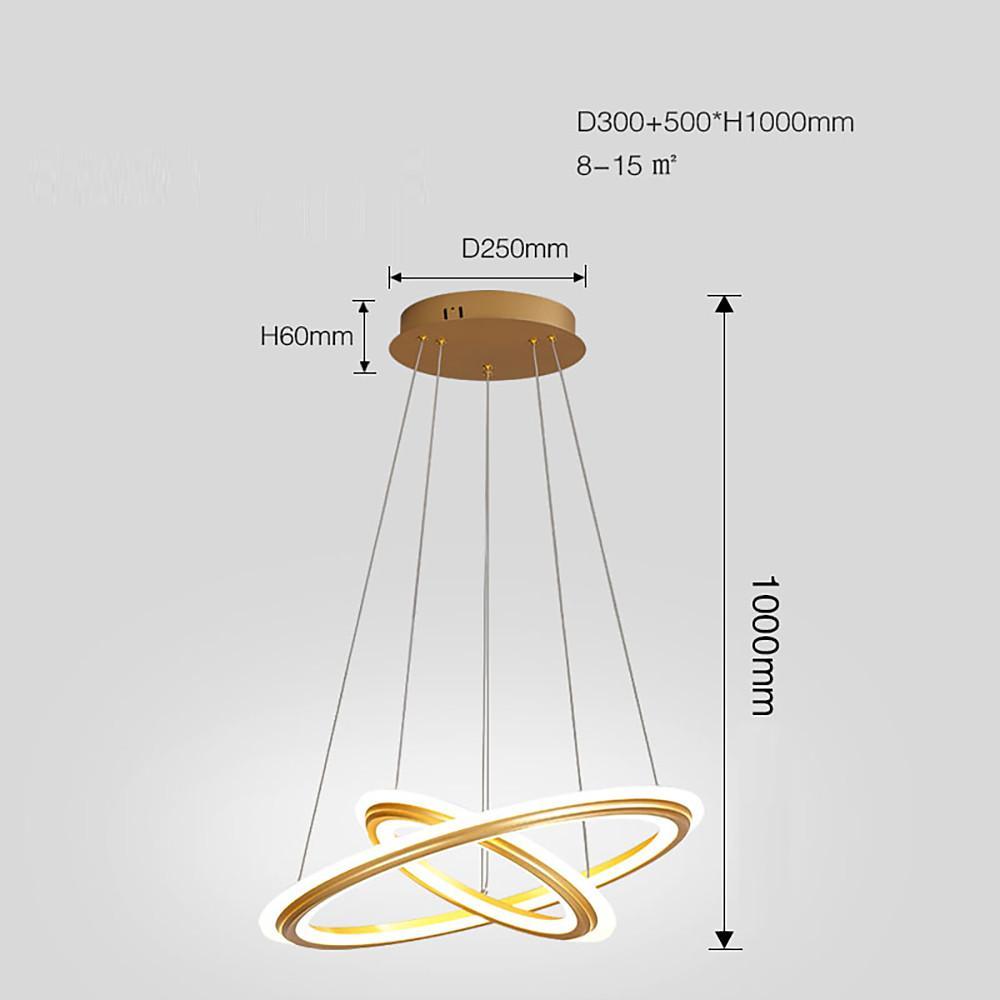 2-Light LED Taavita Chandeliers Circle-Shaped Hanging Ceiling Lights