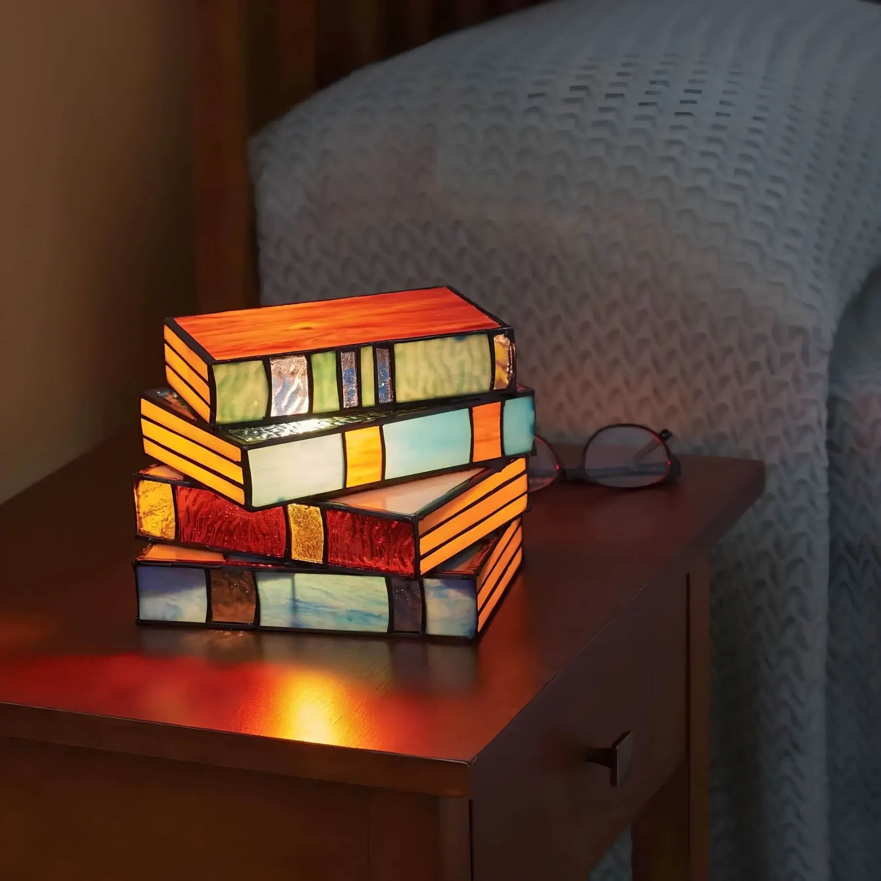 Artisan Glass Novelty Lamp – Unique Lighting for Book Lovers