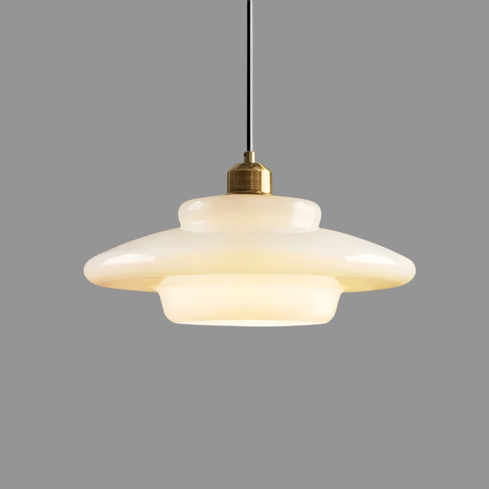 Sleek White Glass Hanging Light for Contemporary Spaces