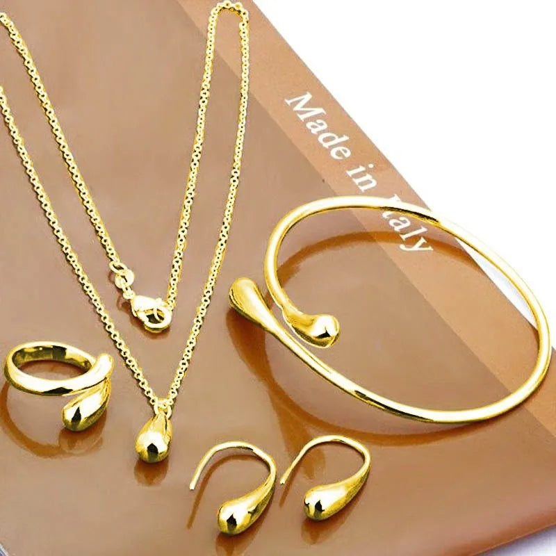 Luxe Drops | Women's 4-Piece Silver Jewelry Ensemble