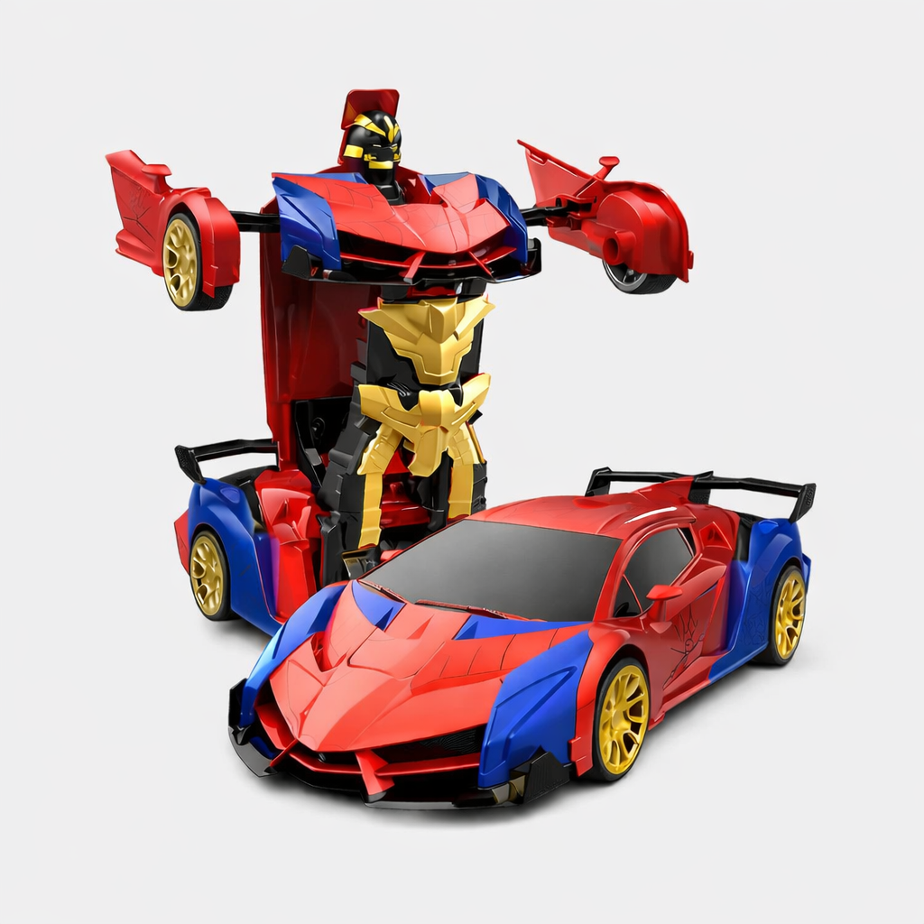 Transforming Robot Car with LED Lights - Remote Control Fun